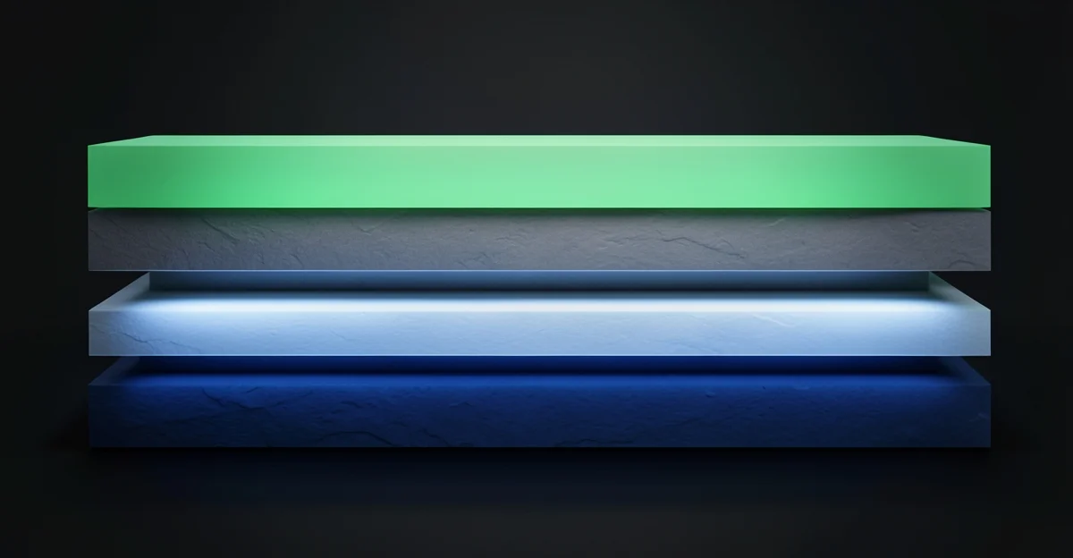 Four stacked layers representing the document hierarchy